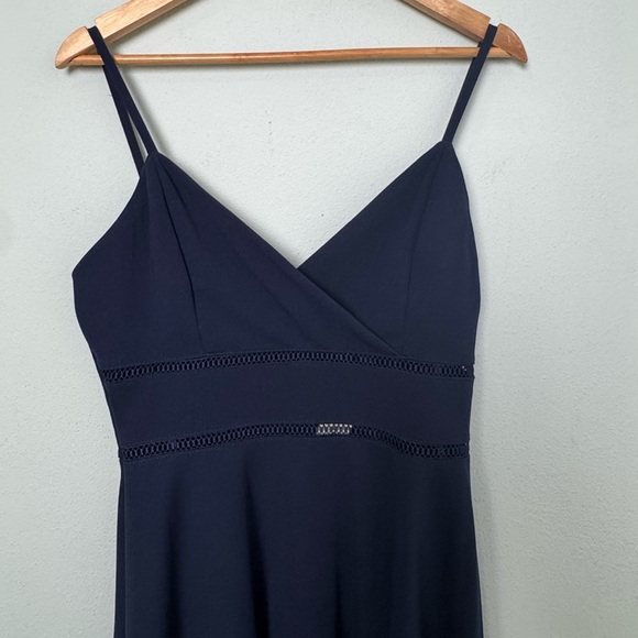 NWT Trixxi Fit and Flare Faran Ladder Trim Skater Dress in Navy Blue Size Large - Picture 6 of 14